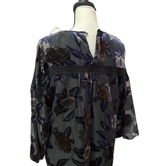 Anthropologie Daniel Rainn Zelda Floral Burnout Velvet Blouse Sz Small NWOT $128 - Picture 7 of 7